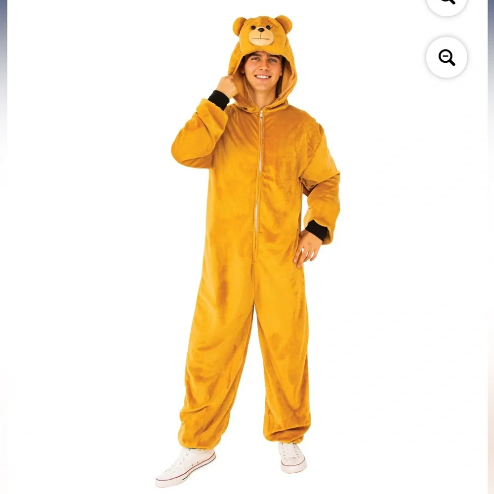 Rubie’s Light Brown Teddy Bear Onesie Pajamas Costume. Size L/XL.